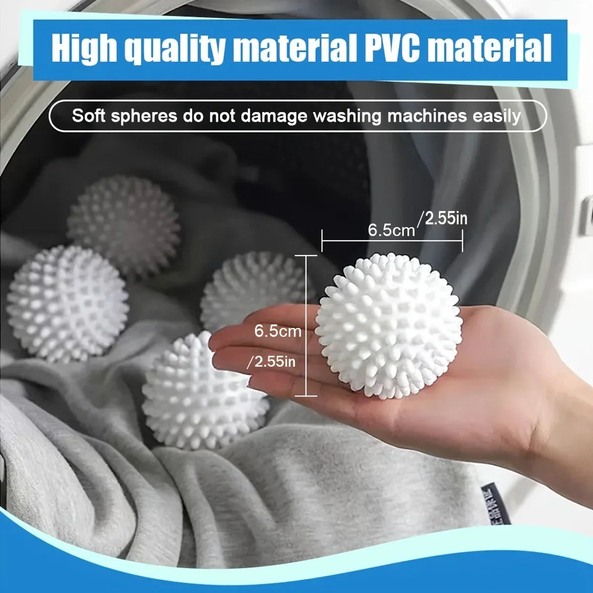 Reusable Laundry Balls 6/1Pcs - Anti-Winding Dryer & Washing Machine Balls - Household Cleaning Tools for Tangle-Free Laundry