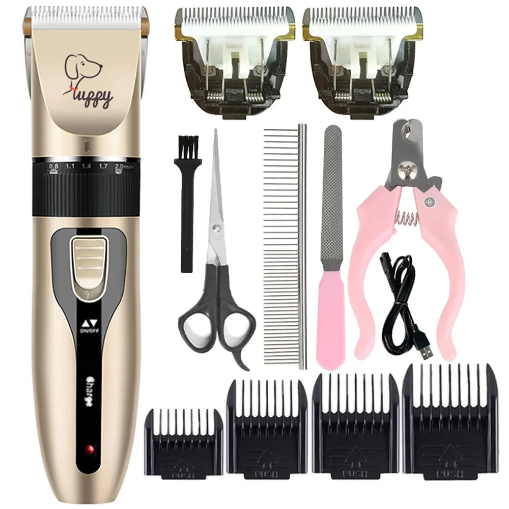 Dog Clipper Pet/Cat/Rabbit Hair Clippers Grooming Haircut Professional Trimmer Shaver Set Pets Cordless Rechargeable Promotions
